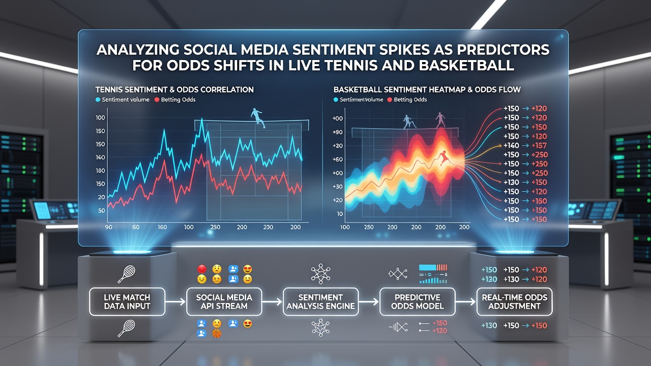 Visualisierung von Social-Media-Sentiment-Scores und korrespondierenden Quotenverläufen im Basketball