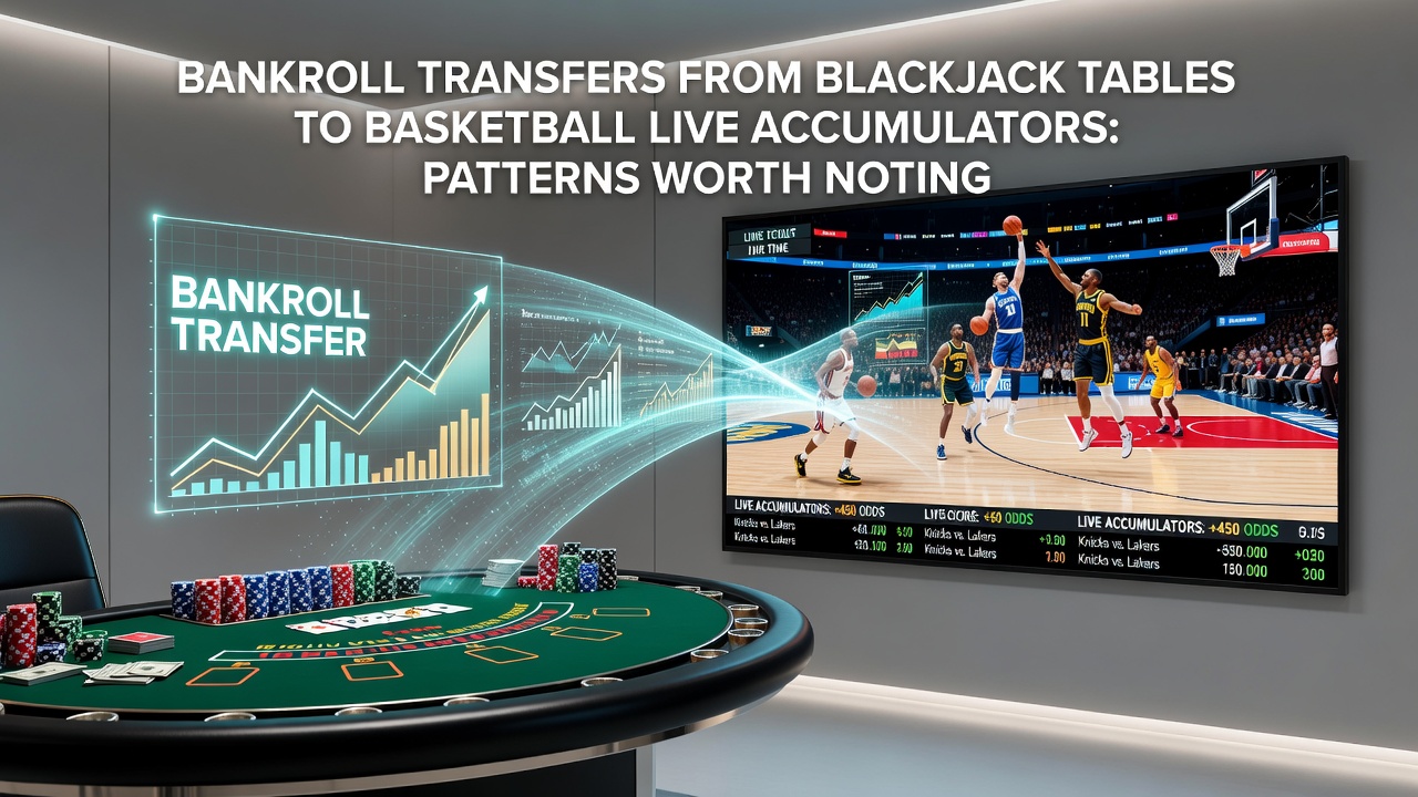 Live-Basketball-Wettinterface auf einem Tablet mit geöffnetem Akkumulator und Chip-Stapeln als visuelle Verbindung zum Casino-Bankroll