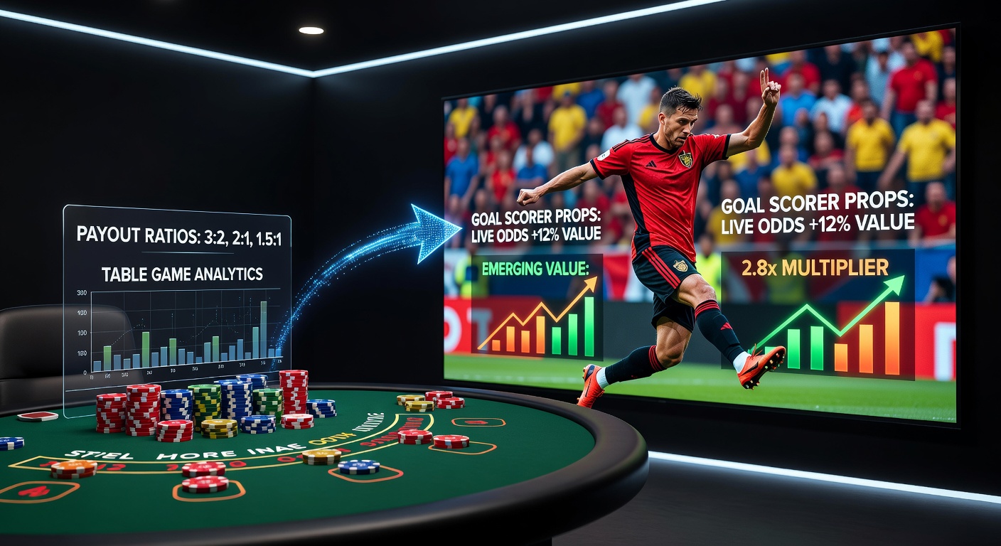 Grafische Darstellung der Verbindung zwischen Casino-Auszahlungsquoten und Live-Fußballwetten auf Torschützen