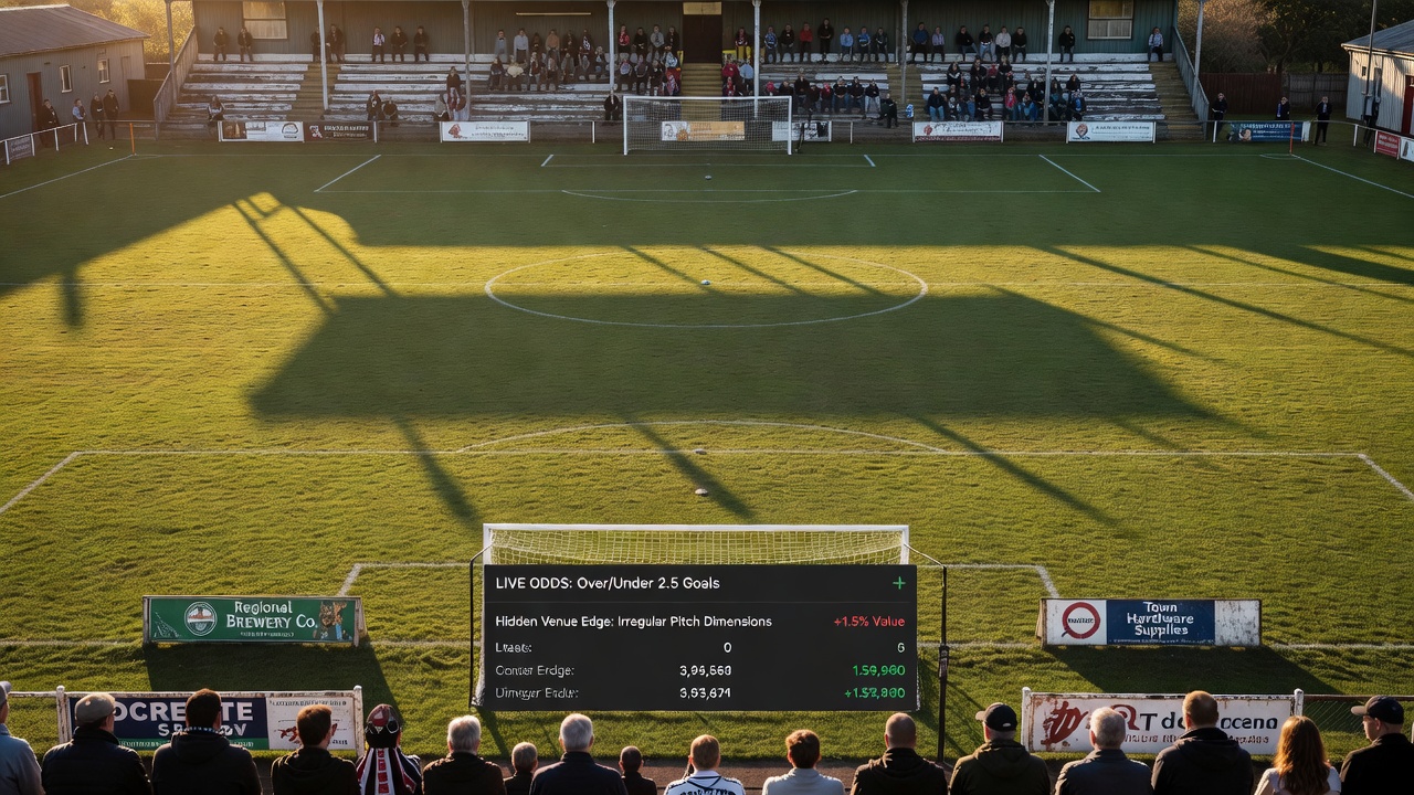 Übersicht über unterschiedliche Fußballspielfeld-Dimensionen in kleineren Stadien mit Markierungen für Länge und Breite