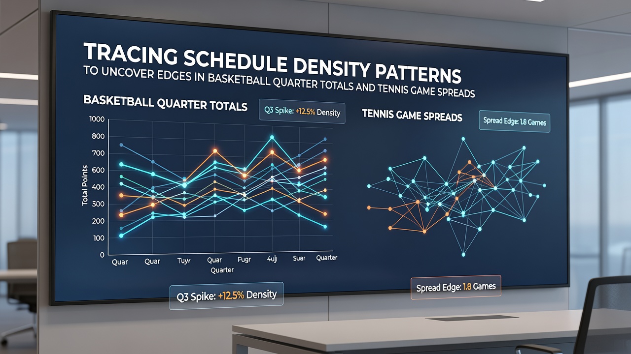 Detaillierte Grafik zu Schedule-Density-Effekten auf Viertel-Totals und Game-Spreads